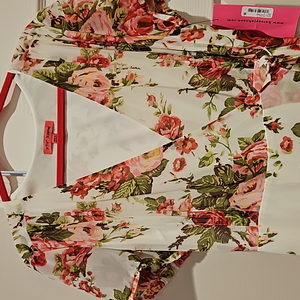 Betsy Johnson floral wrap dress - Picture 2 of 4